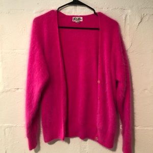 Hot pink Clueless fluffy cardigan